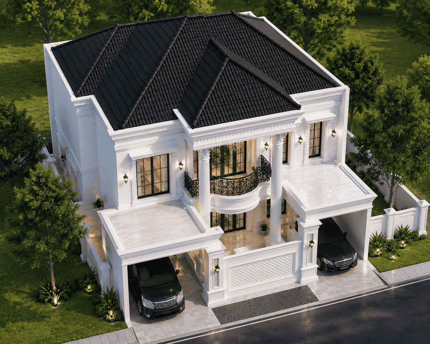 Desain rumah american classic mewah