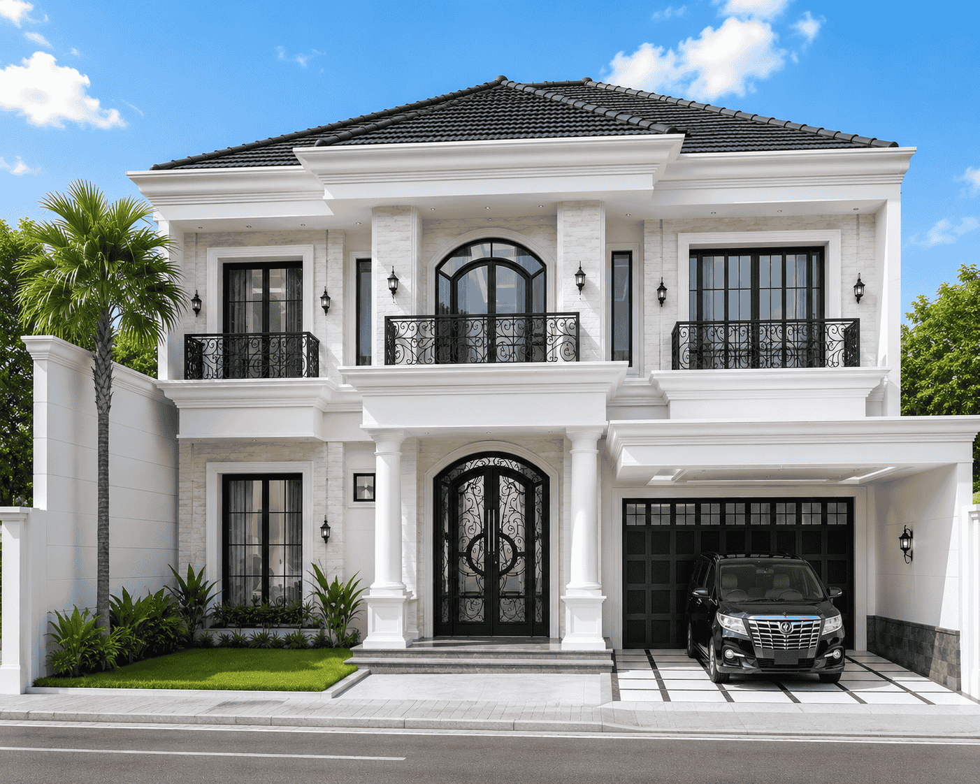 Desain rumah american classic mewah