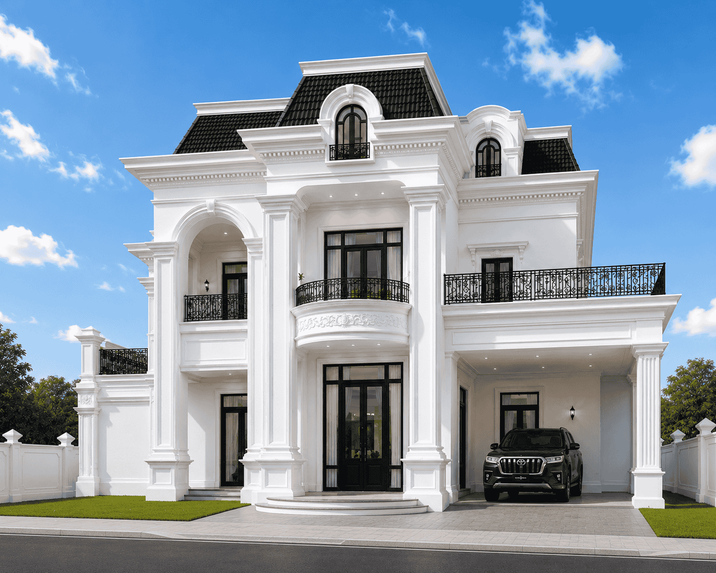 Desain rumah american classic mewah
