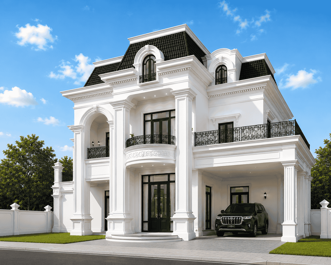 Desain rumah american classic mewah