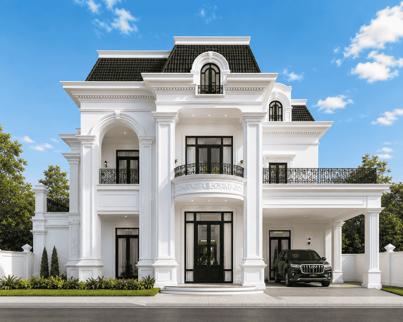 Desain rumah american classic mewah