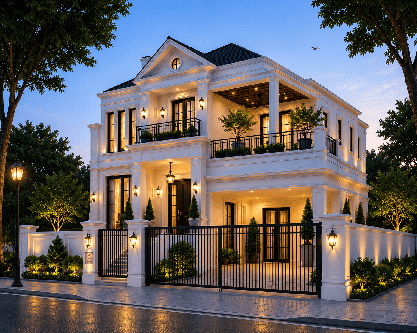 Desain rumah american classic mewah