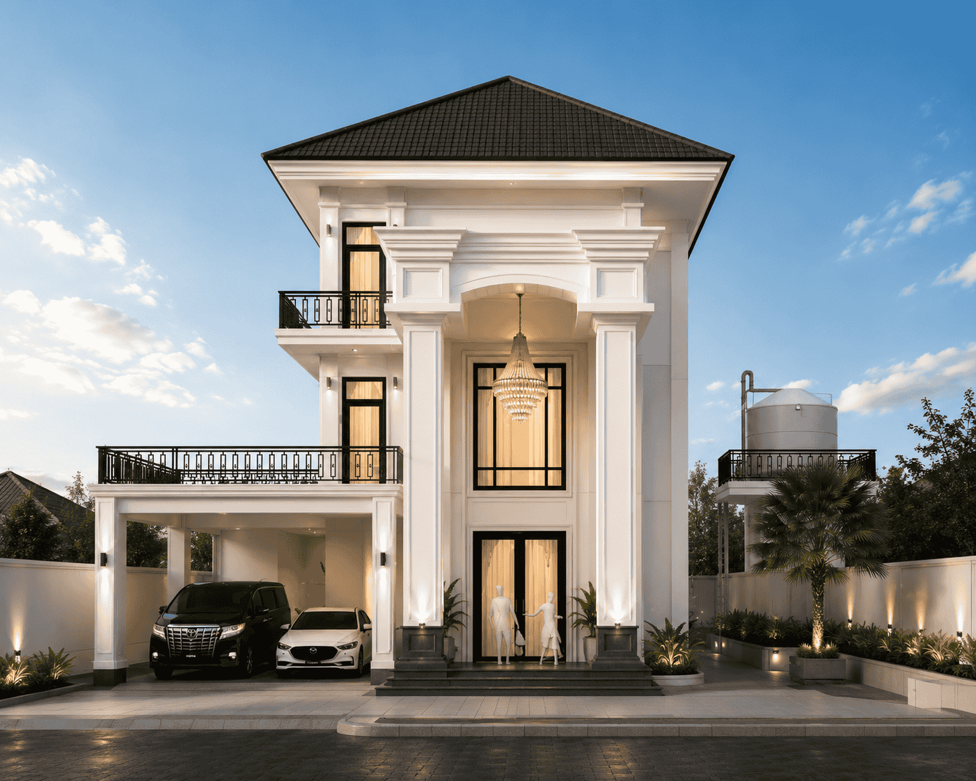 Desain rumah american classic mewah