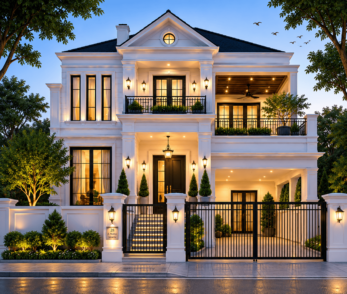 Desain rumah american classic mewah