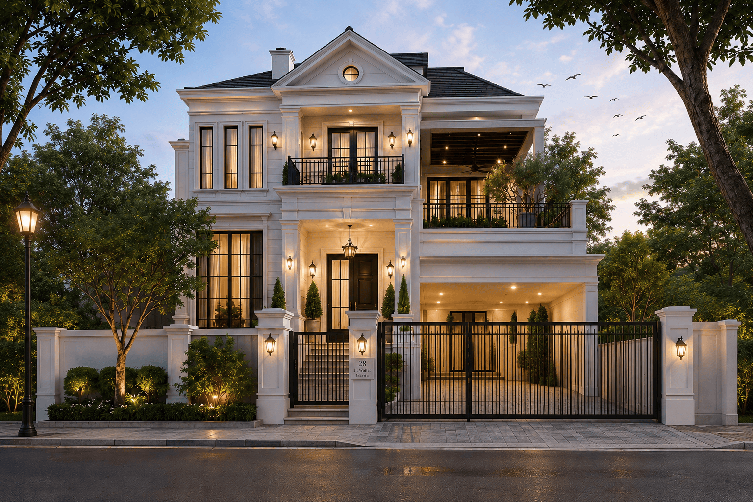 Desain rumah american classic mewah