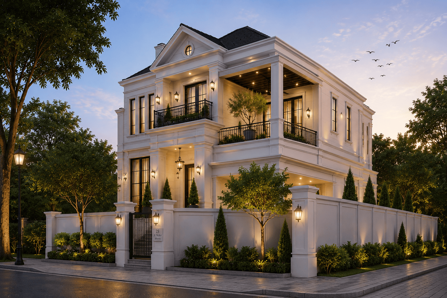 Desain rumah american classic mewah