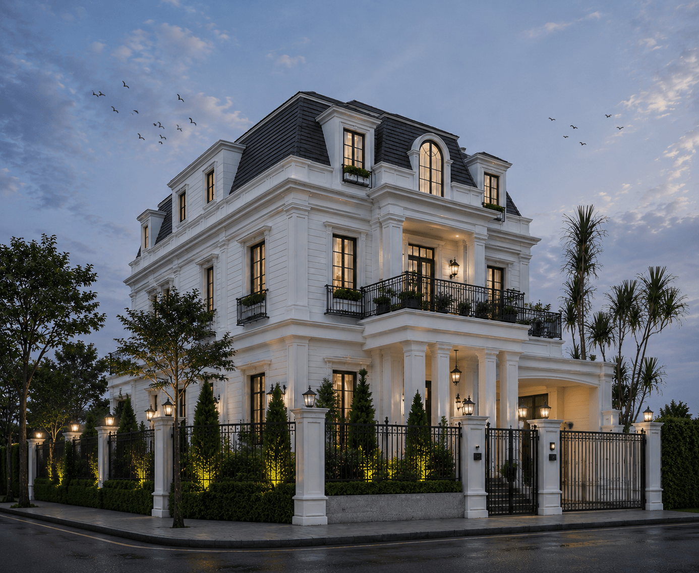 Desain rumah american classic mewah