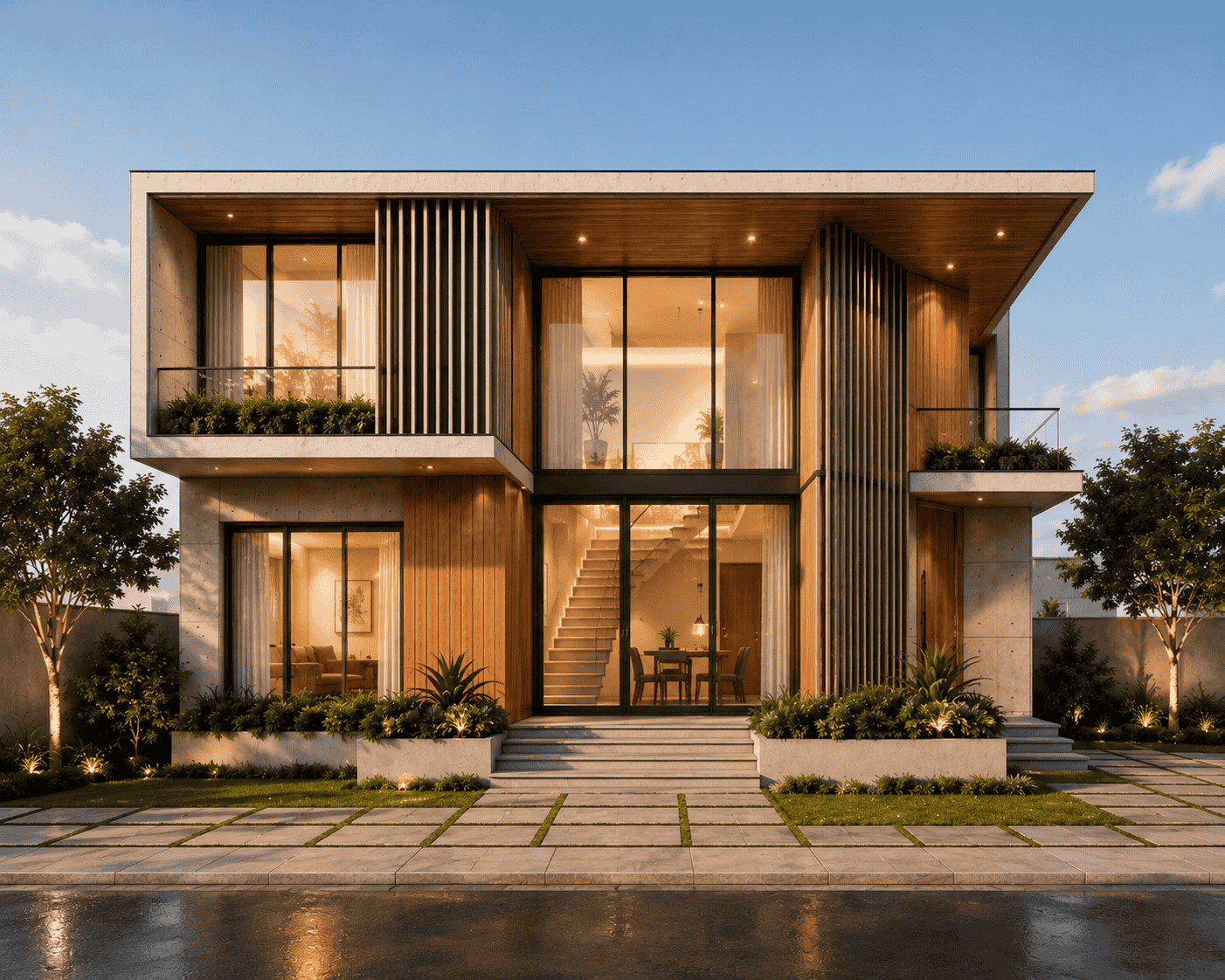 Desain rumah japandi natural zen