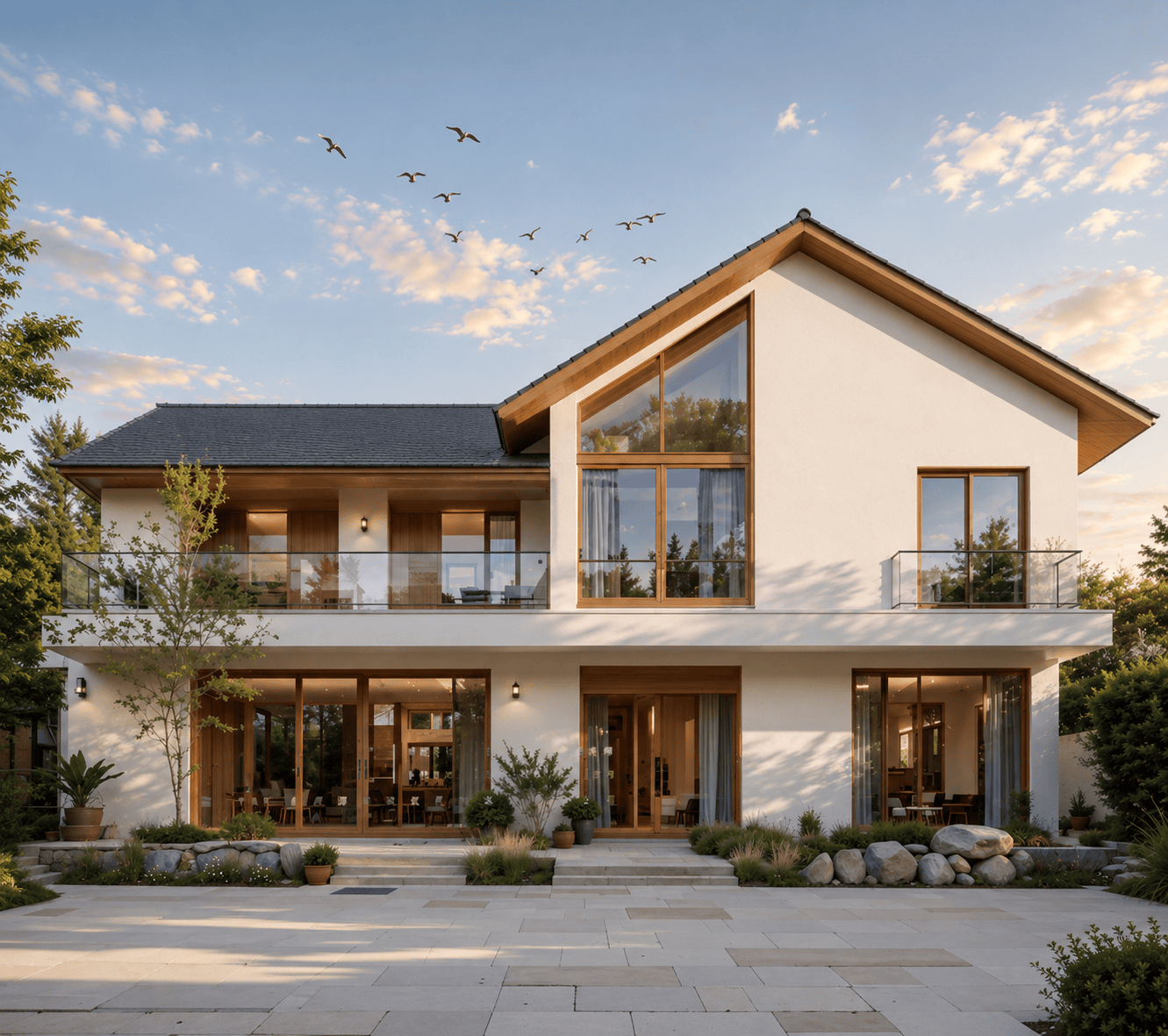 Desain rumah japandi natural zen