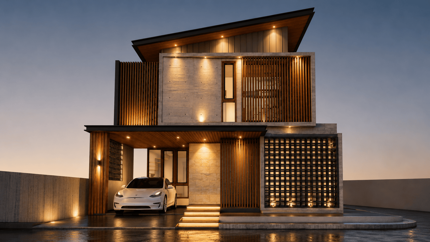 Desain rumah japandi natural zen