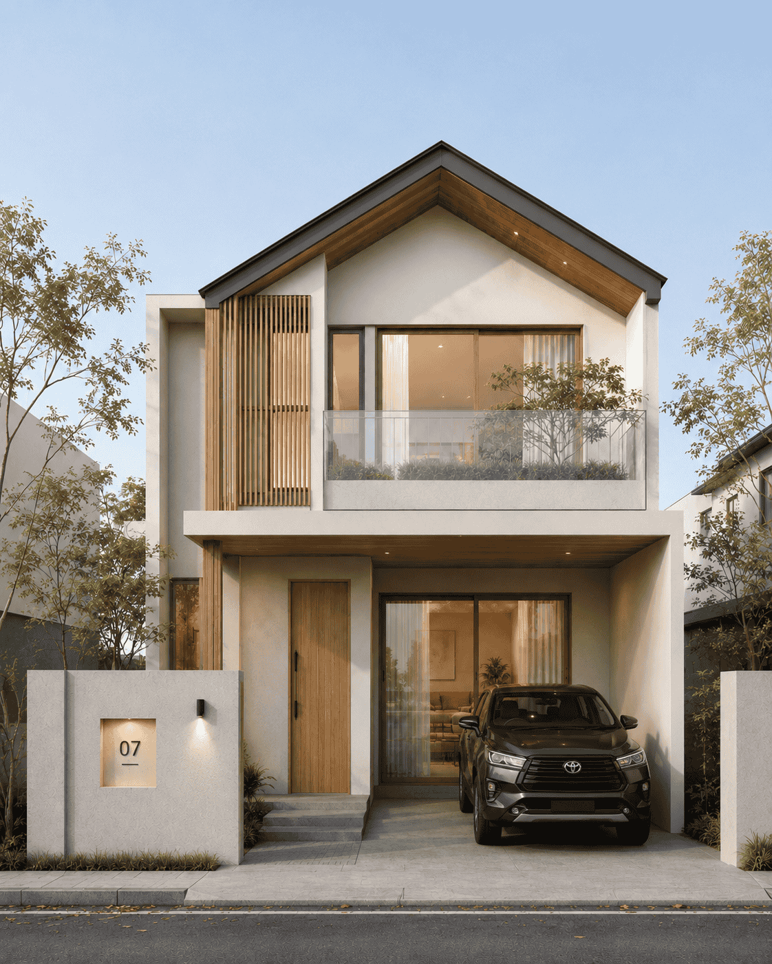 Desain rumah japandi natural zen