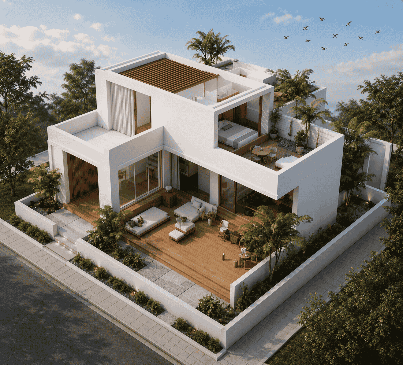 Desain rumah mediterania elegan
