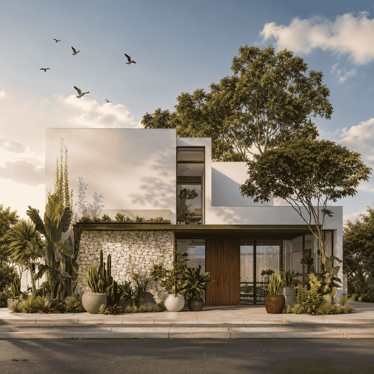 Desain rumah tropis Indonesia alami