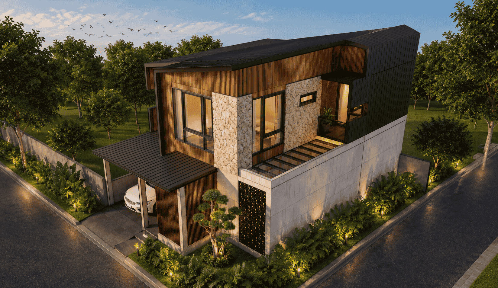 Desain rumah tropis Indonesia alami