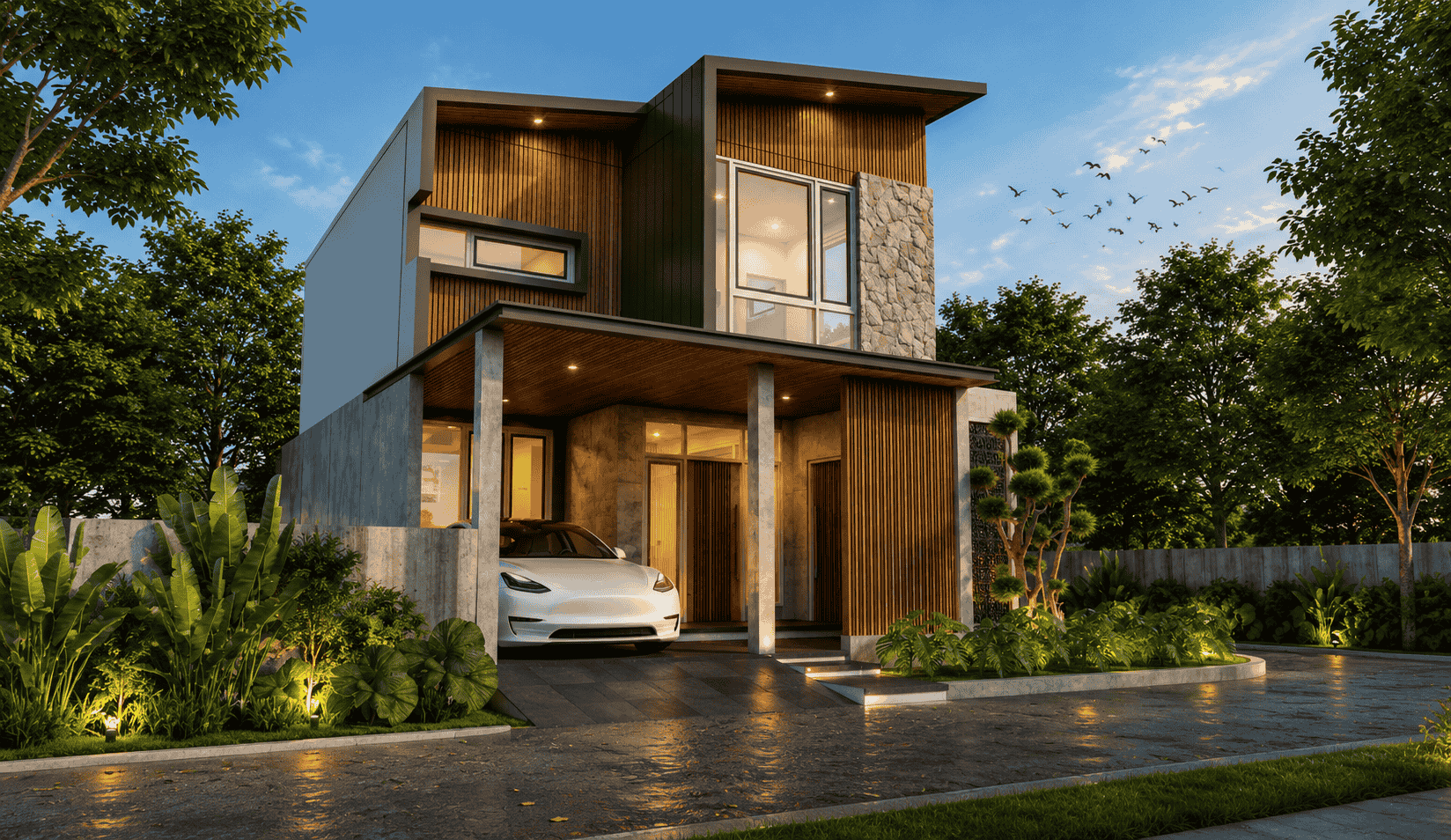 Desain rumah tropis Indonesia alami