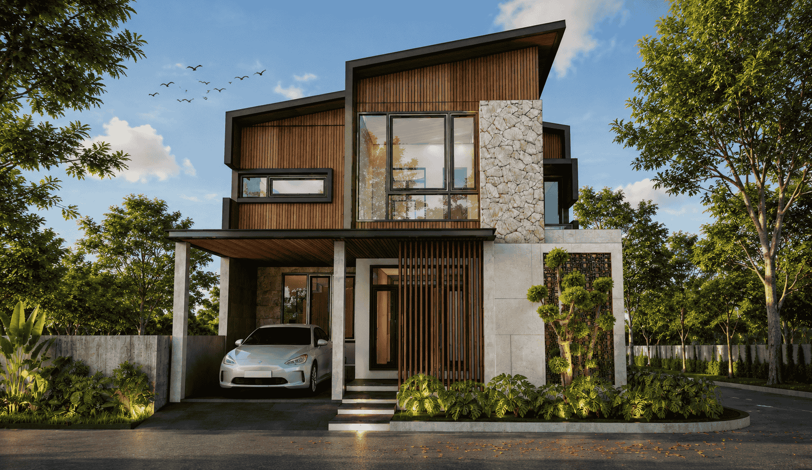 Desain rumah tropis Indonesia alami