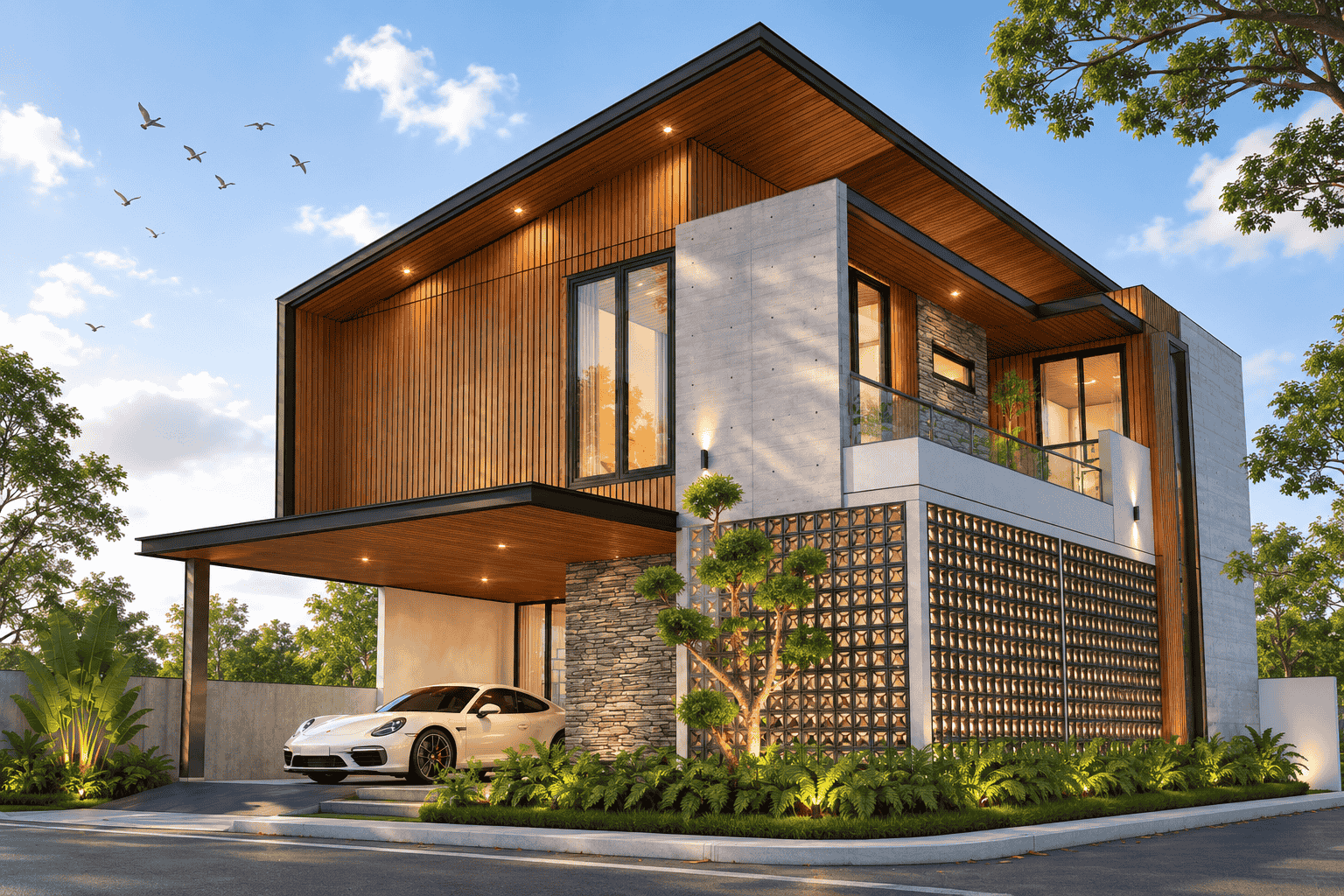 Desain rumah tropis Indonesia alami